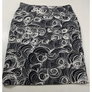 Alfani size medium lined stretch geometric skirt short white black whimisgoth
